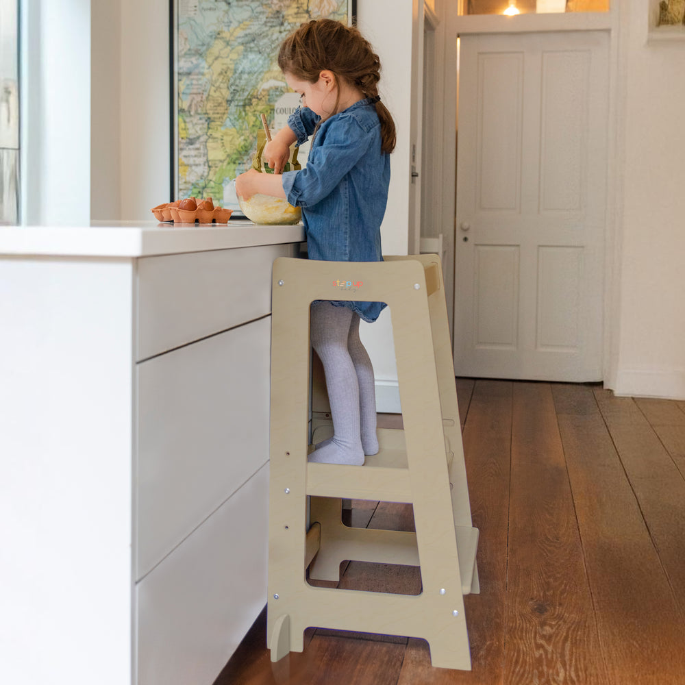Nuestra torre Montessori para niños pequeños con escalón ajustable
