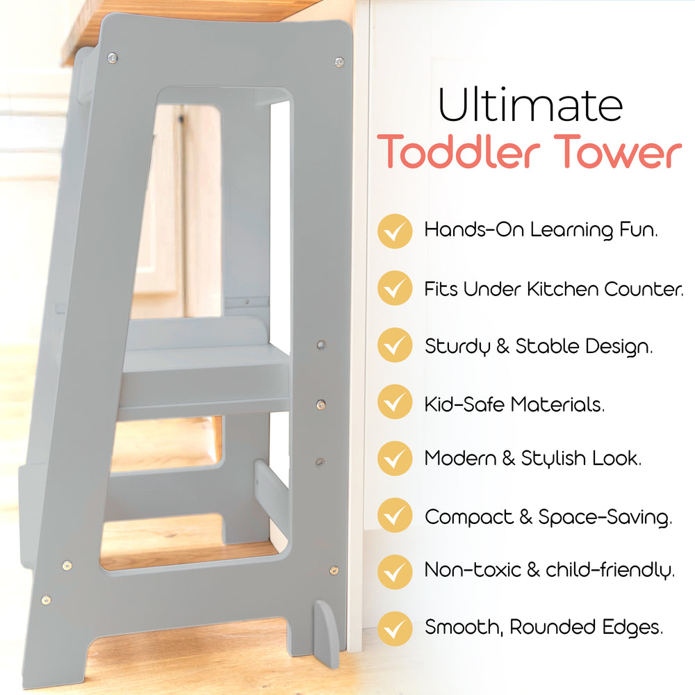 Nuestra torre Montessori para niños pequeños con escalón ajustable