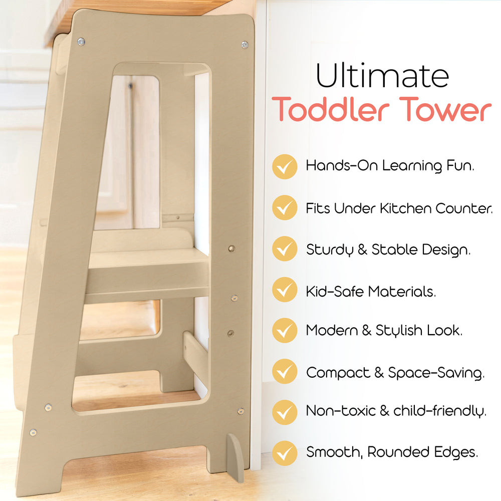 Nuestra torre Montessori para niños pequeños con escalón ajustable