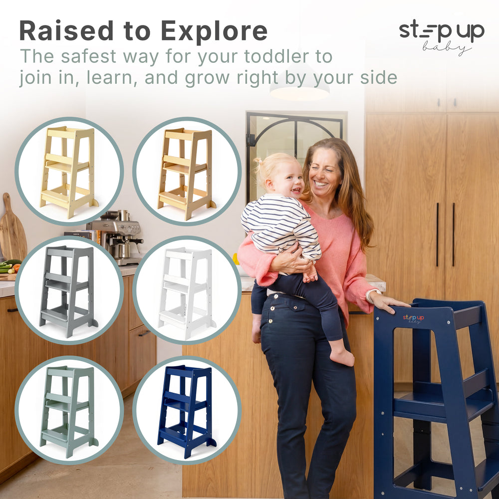 The Toddler Tower with adjustable step