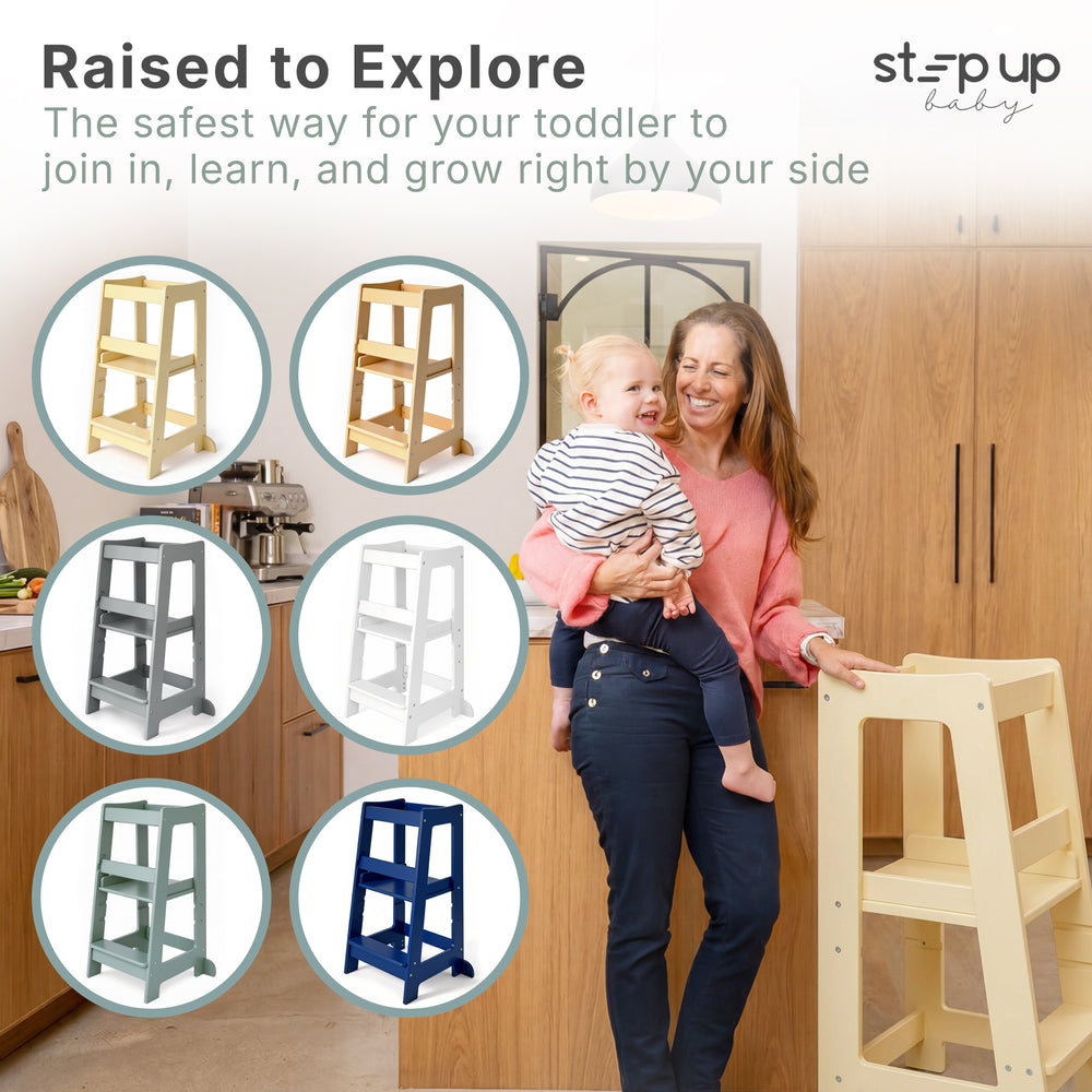 The Toddler Tower with adjustable step