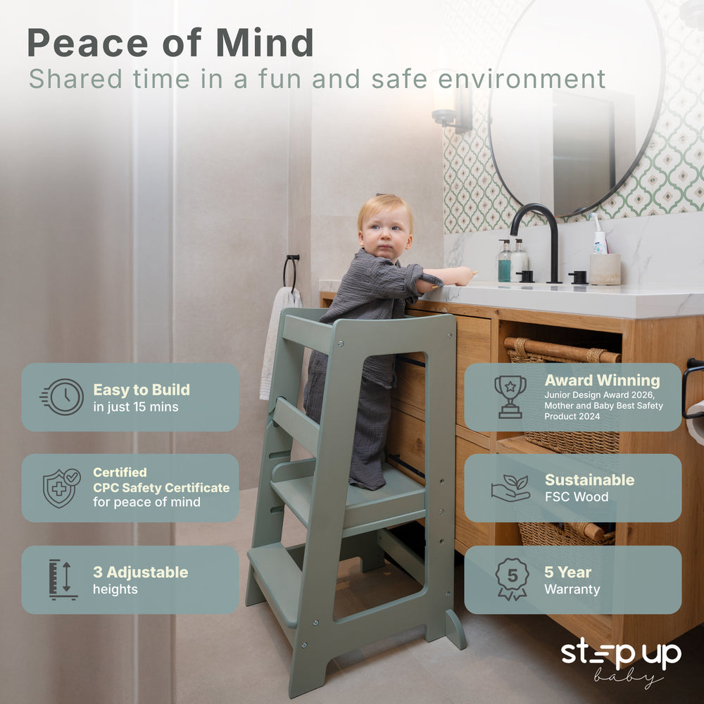 The Toddler Tower with adjustable step