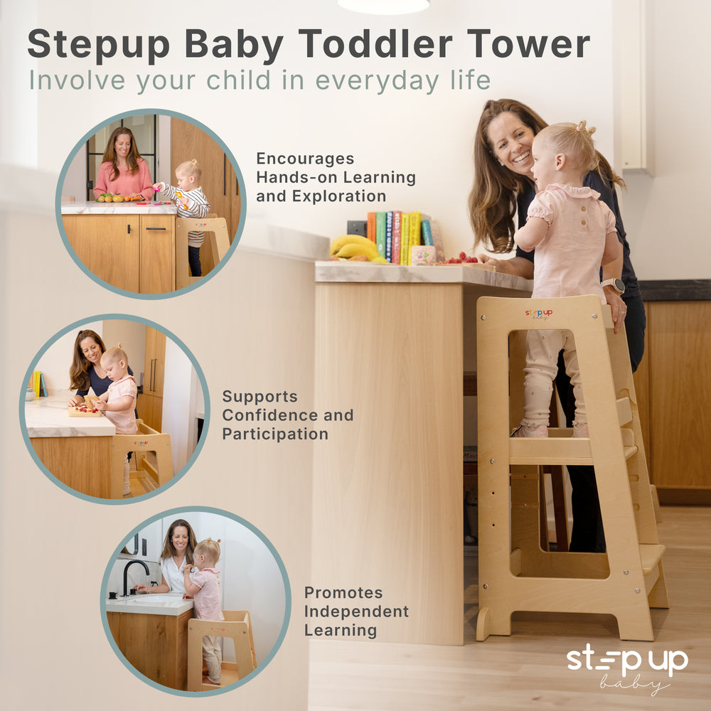 The Toddler Tower with adjustable step