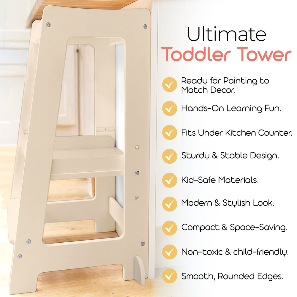 Nuestra torre Montessori para niños pequeños con escalón ajustable