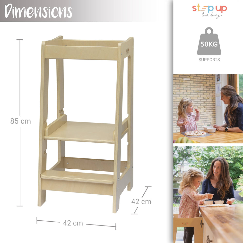 La nostra torre per bambini Montessori con gradino regolabile